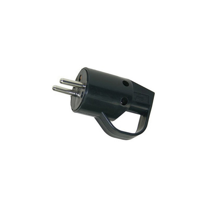 Prise Male 16A + poignee - 220V - Noir