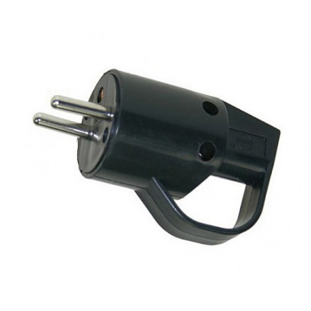 Prise Male 16A + poignee - 220V - Noir