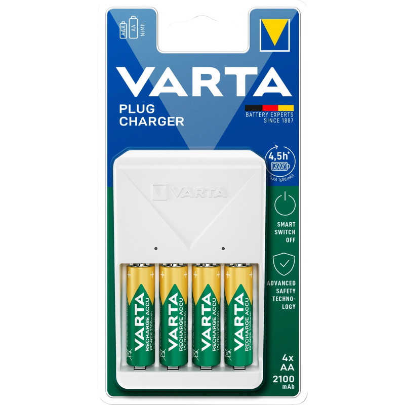 Chargeur Varta  Plug  4xAA 2100mah - 57657 101 451