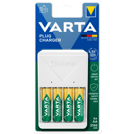 Chargeur Varta Plug 4xAA 2100mah - 57656 101 451 Chargeur Varta Plug 4xAA 2100mah - 57656 101 451