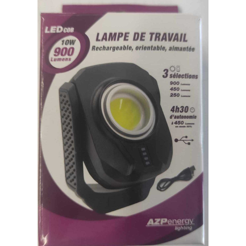 LAMPE DE TRAVAIL AIMANTE  PRO RECHARGEABLE 10W 900lm blister unitaire