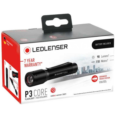 Torche Led LenserP3 CORE 90 lumens - 1xAAA incluse