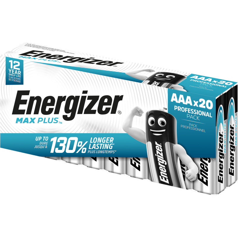 Pile Alcaline  Energizer LR03 MAX PLUS - Boite de 20 piles