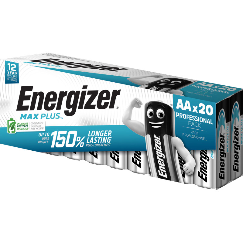 Alcaline  Energizer LR06 MAX PLUS - Boite de 20 piles