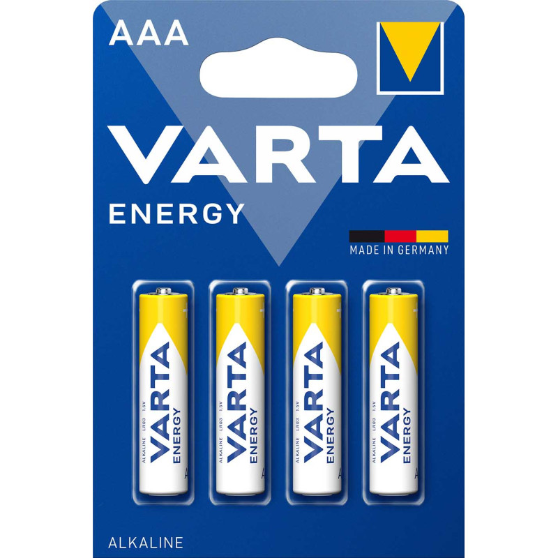 Pile alcaline LR03 AAA VARTA Energy Alcaline  - 4103 229 414- Blister de 4