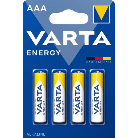 Pile alcaline LR03 AAA VARTA Energy Alcaline  - 4103 229 414- Blister de 4 Pile alcaline LR03 AAA VARTA Energy Alcaline  - 4103 229 414- Blister de 4