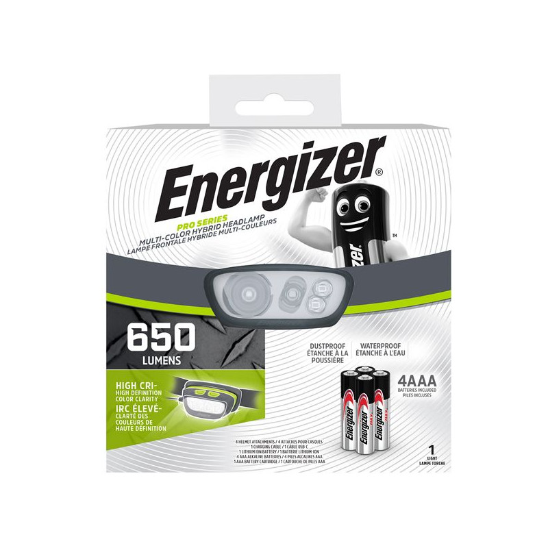 Frontale Led Energizer Pro Serie HDL80 - 4xAAA et batt Li-ion inclus - LFENER448214