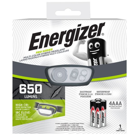 Frontale Led Energizer Pro Serie HDL80 - 4xAAA et batt Li-ion inclus - LFENER448214
