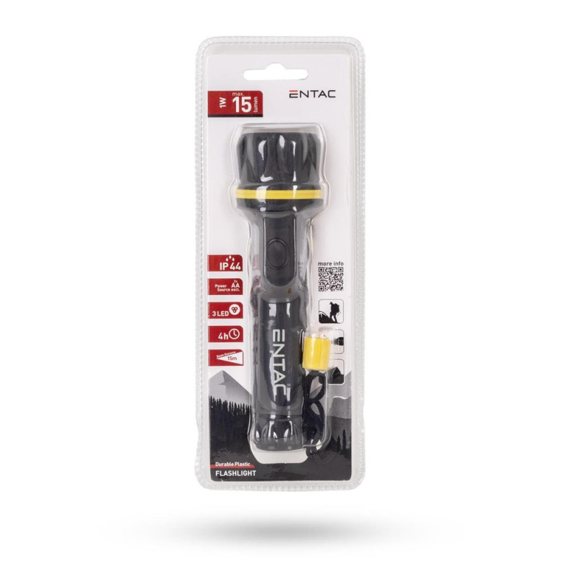 Torche LED Entac caoutchouc 2xAA non incluses - TLENTAC901725