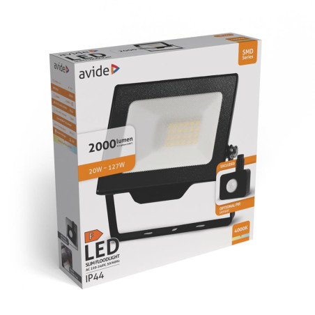 Projecteur LED AVIDE  20W 4000K Avide SMD 2000Lm Option Detecteur