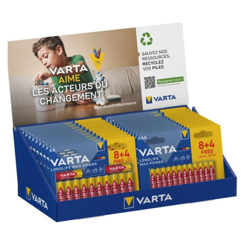 Meuble de Comptoir Varta Max Power - 21 blisters 8 + 4  gratuites
