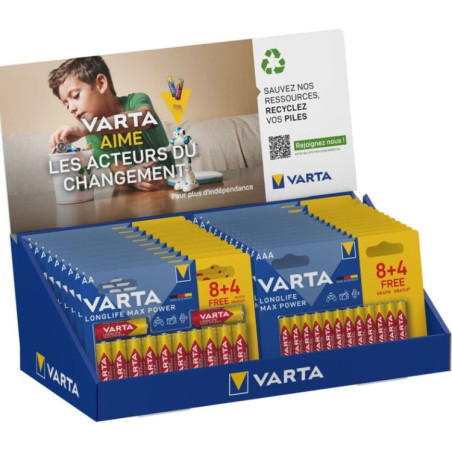 Meuble de Comptoir Varta Max Power - 21 blisters 8 + 4  gratuites