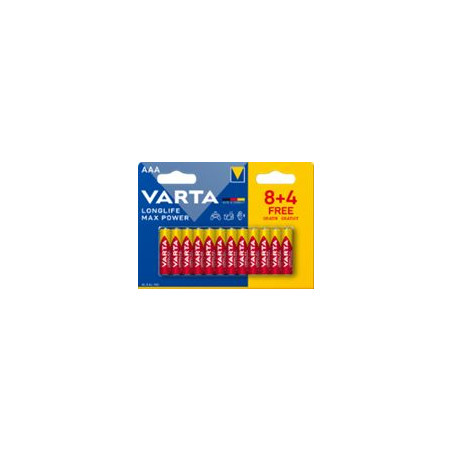 Pile alcaline LR03 VARTA Max Power 8 + 4 gratuites - 4703 101 462 Pile alcaline LR03 VARTA Max Power 8 + 4 gratuites - 4703 101 462