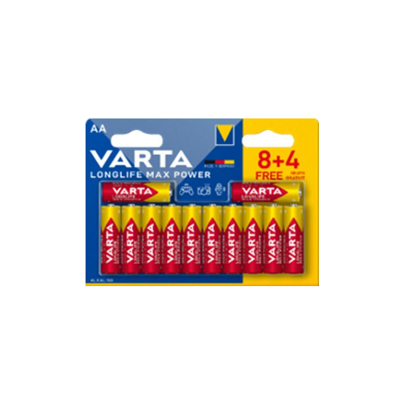 Pile alcaline LR06 VARTA Max Power 8 + 4 gratuites - 4706 101 462