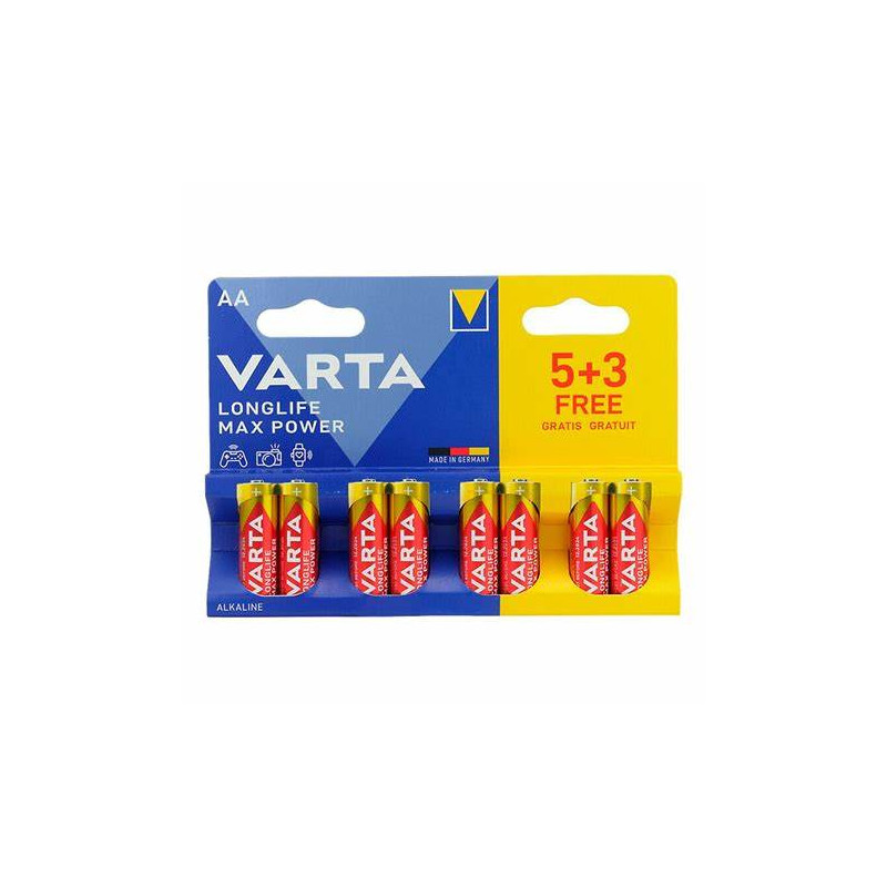 Pile alcaline LR06 Max Power - 4706 101 428- Blister 5 + 3 gratuites