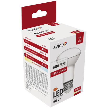 Ampoule AVIDE LED Spot R63 E27 - 8W - 840lm - 3000K 931883 Ampoule AVIDE LED Spot R63 E27 - 8W - 840lm - 3000K 931883