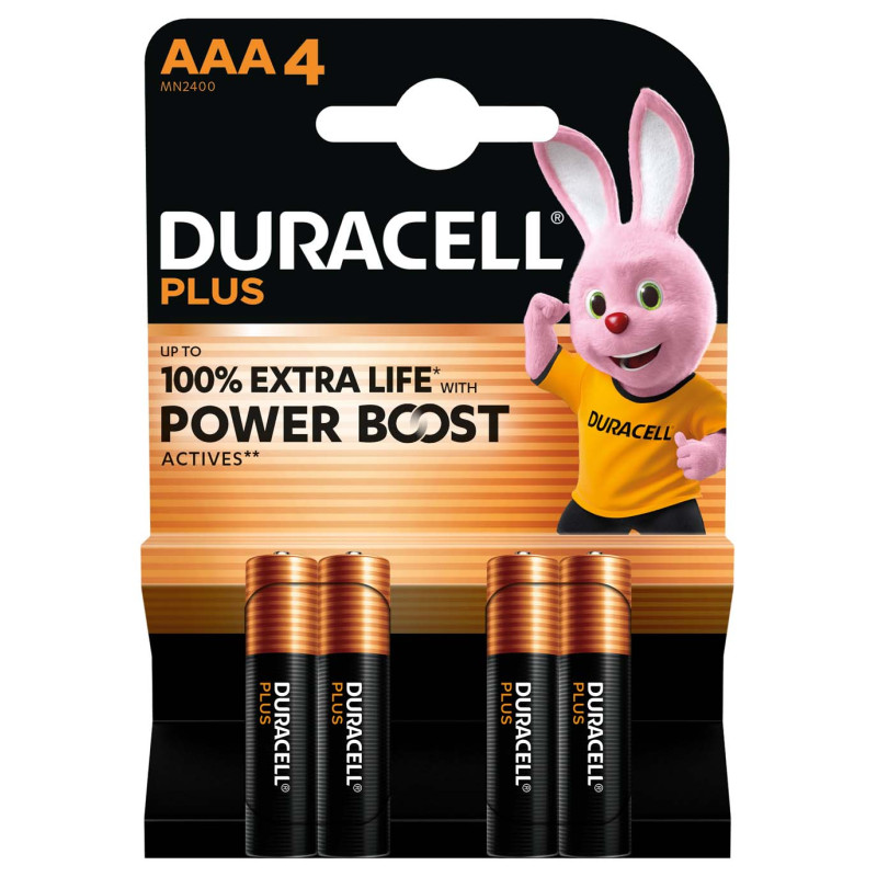 Pile alcaline LR03 MN2400 duracell Power Boost blister de 4