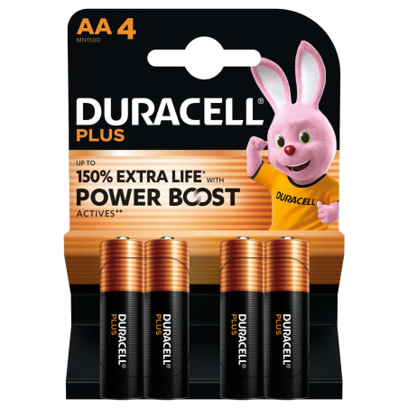 Pile alcaline LR06 MN1500 Duracell Power Boost  blister de 4 Pile alcaline LR06 MN1500 Duracell Power Boost  blister de 4