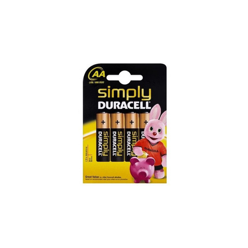 Pile alcaline LR06 Duracell Simply blister de 4