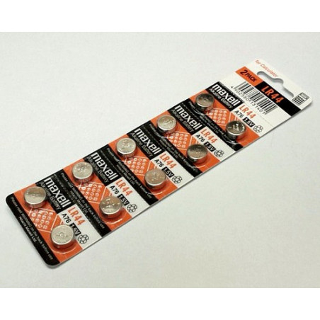 (Pack) Pile bouton  alcaline LR44 maxell unitaire / par carte de 10