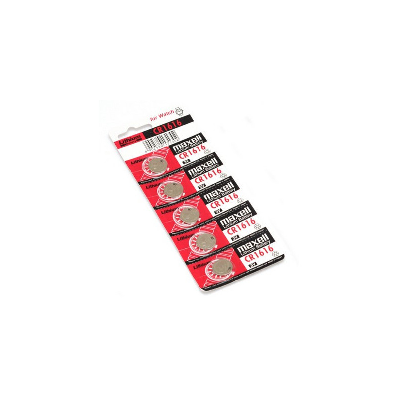 (Pack) Pile bouton lithium CR1616 Maxell Unitaire par carte de 5