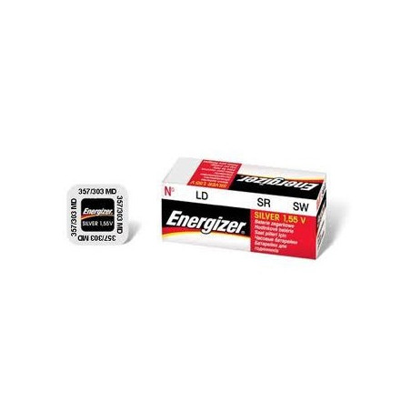 Pile de Montre Energizer oxyde d'argent 357/303 SR44 - unitaire / boite de 10