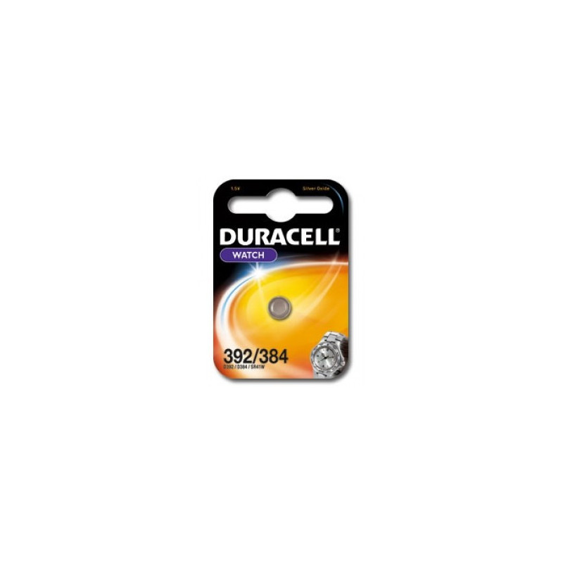 Pile de montre oxyde d'argent Duracell 392/384 SR41SW Blister unitaire