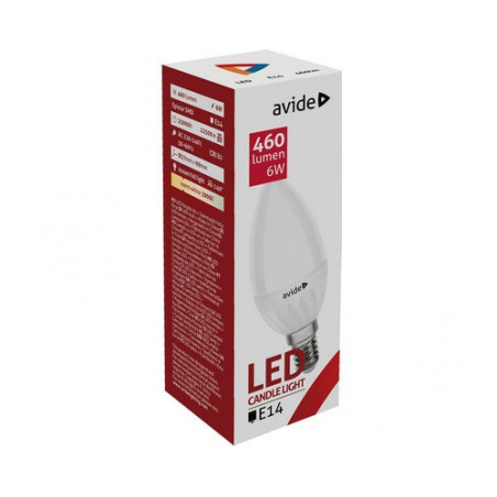 Ampoule AVIDE LED BOUGIE -  E14 - 6W - 460Lm - 2900/3000K - 285183