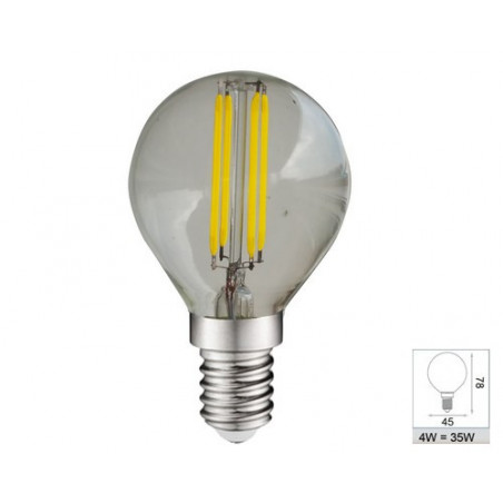 Ampoule LED COB filament E14 Globe  P45- 4W 2700K 380lm -  El Vision