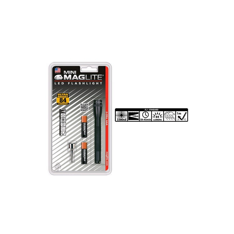Torche MAGLED Super Mini 2xAAA incl noir Blister + clip stylo
