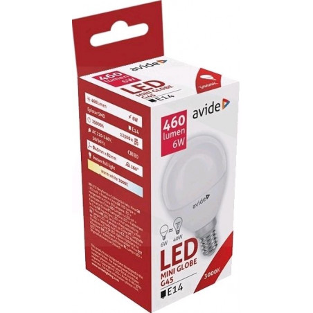 Ampoule AVIDE LED Mini Globe E14 - G45 - 6W - 3000K- 285220 Ampoule AVIDE LED Mini Globe E14 - G45 - 6W - 3000K- 285220