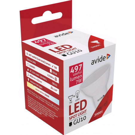 Ampoule AVIDE LED Spot Plas GU10 7W - 110° - 497lm - 3000K - 288665