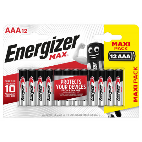 Pile Alcaline  Energizer LR03 Max (ex Ultra +)  - Blister de 12