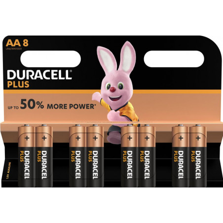 Pile alcaline LR06 MN1500 Duracell PLUS Power blister de 8