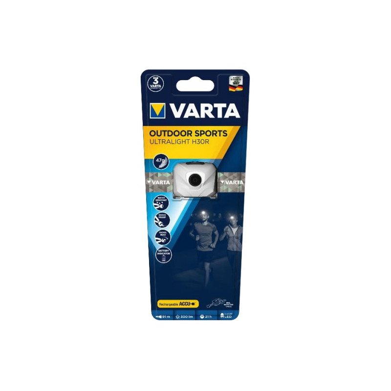 Frontale Varta LED rechargeable Ultra Light H30R blanche - 18631 101 401