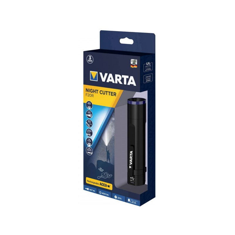Torche Varta Rechargeable Night Cutter F20 - LED 6W - Li-ion - 18900 101 111
