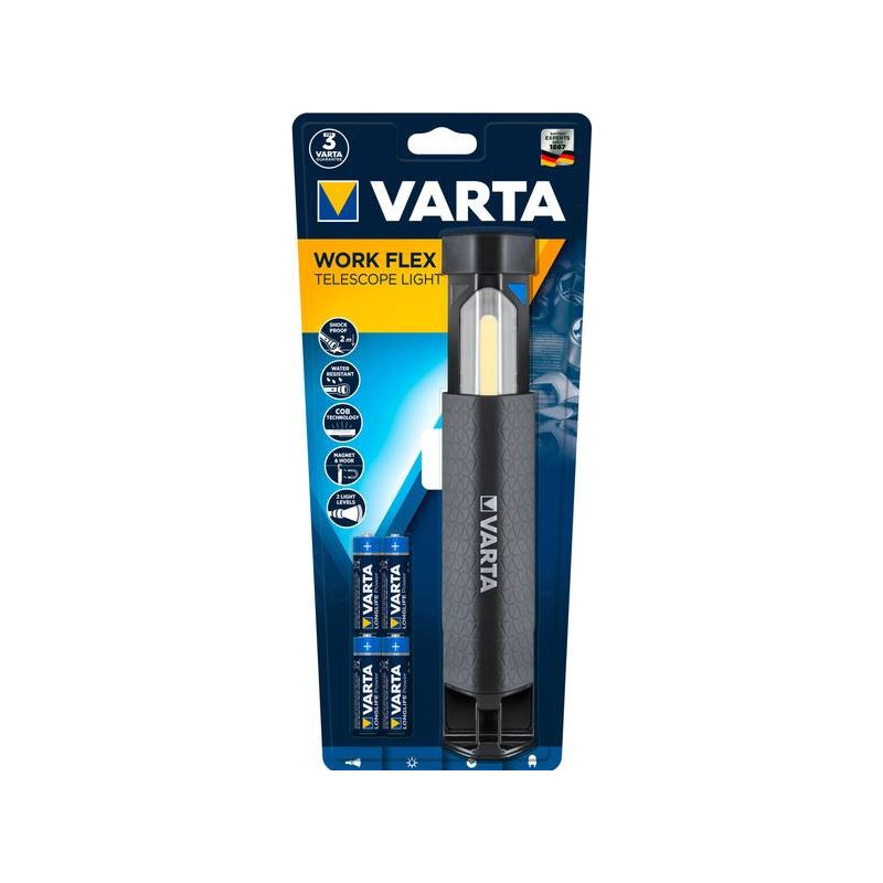 Torche Varta  Work Flex telescopique LED Light 4xAA incl - 18646 101 421