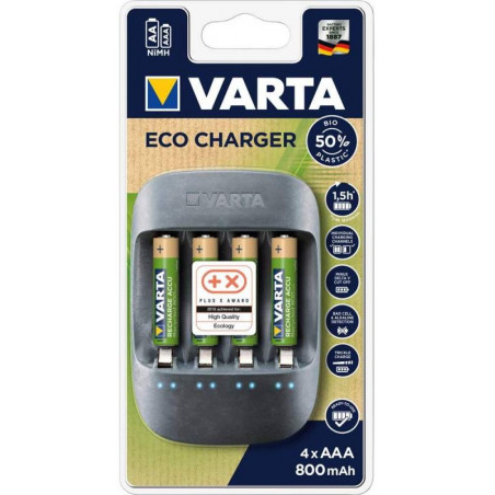 ECO Chargeur  Varta Pocket - 57680 101 421 avec 4 x HR03 800mah inclus - blister unitaire