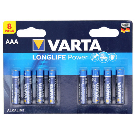 LR03 - Pile alcaline VARTA Longlife Power -  Blister de 8 - 4903 121 418