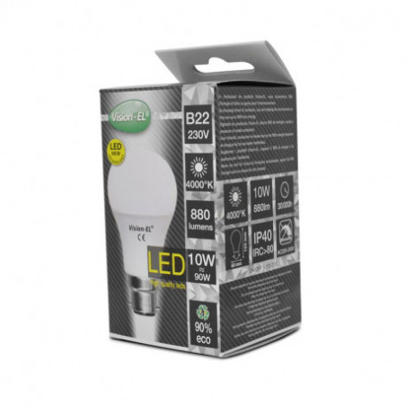 Ampoule LED - B22 - 10W - 4000K - boite - 230V - 220°- EL-Vision 739351