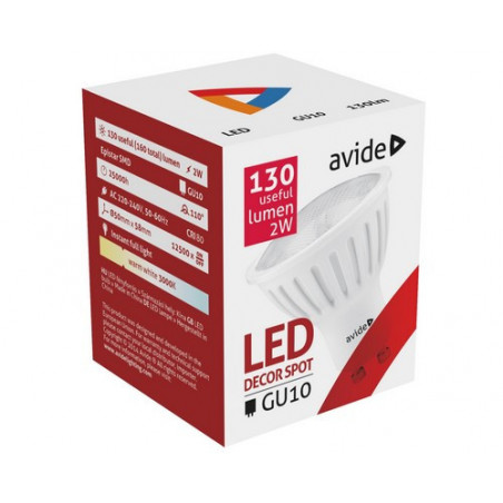 Ampoule AVIDE LED Spot Plas GU10 - 2W - 110° - 130lm - 282205 C Ampoule AVIDE LED Spot Plas GU10 - 2W - 110° - 130lm - 282205 C