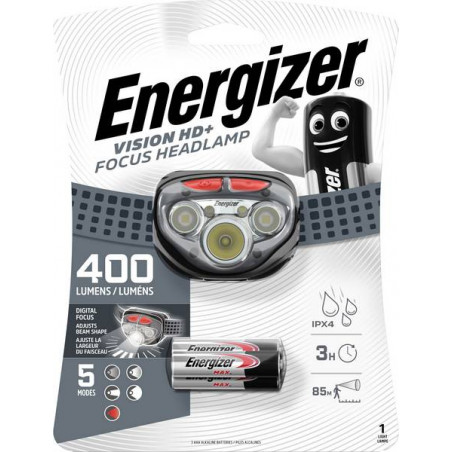 Torche Frontale Energizer Vision HD Focus  + 5 Leds - 300Lm - 3xAAA Incl