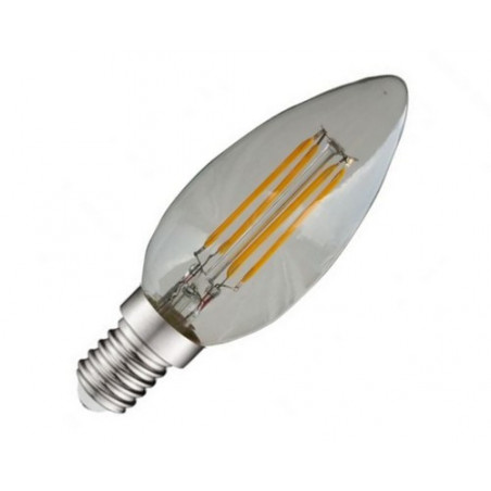 LED COB Filament E14 Flamme - 4W  4000K 440 lm Claire - Vision EL