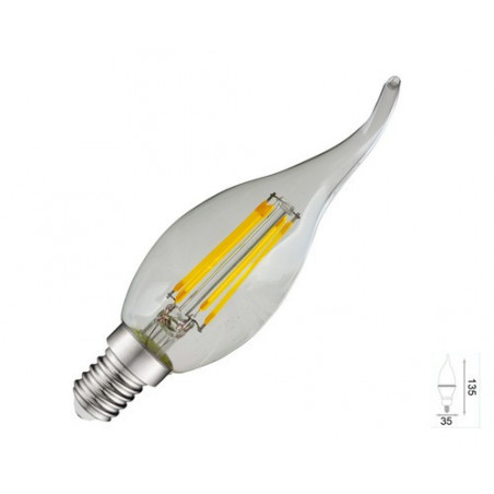 Ampoule LED COB Filament E14 Cp de Vent - 4W 380lm - 4000k- Claire - Vision EL - 7125