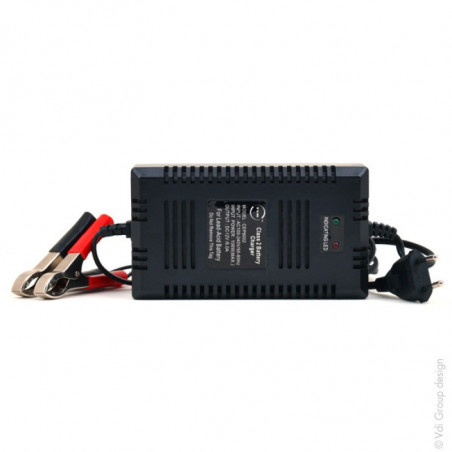 Chargeur plomb 12V/6A 110-230V - pinces crocodiles (Intelligent)