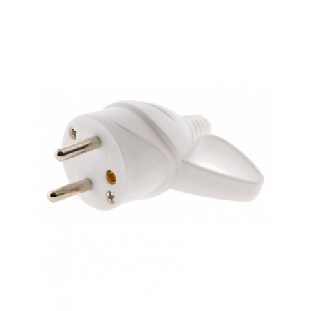 Prise Male 16A + poignee - 220V - BLanche