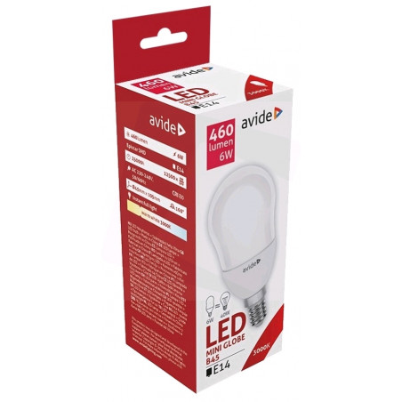 Amp AVIDE LED Mini Globe E14 - B45 - 6W - 460lm - 2900/3300K - 285305