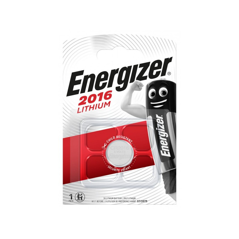 Pile electronique CR2016 Energizer blister de 1
