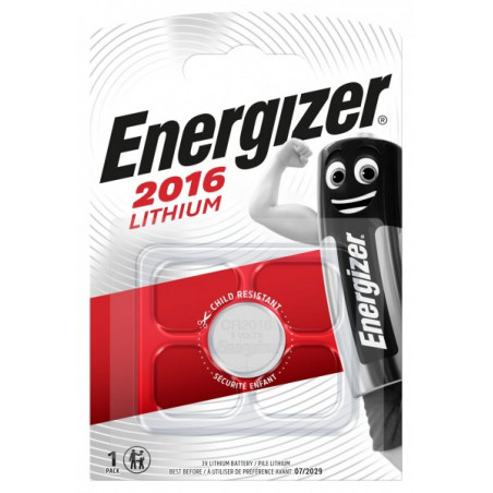 Pile electronique CR2016 Energizer blister de 1