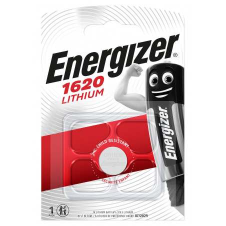 Pile bouton  lithium CR1620 Energizer Blister de 1